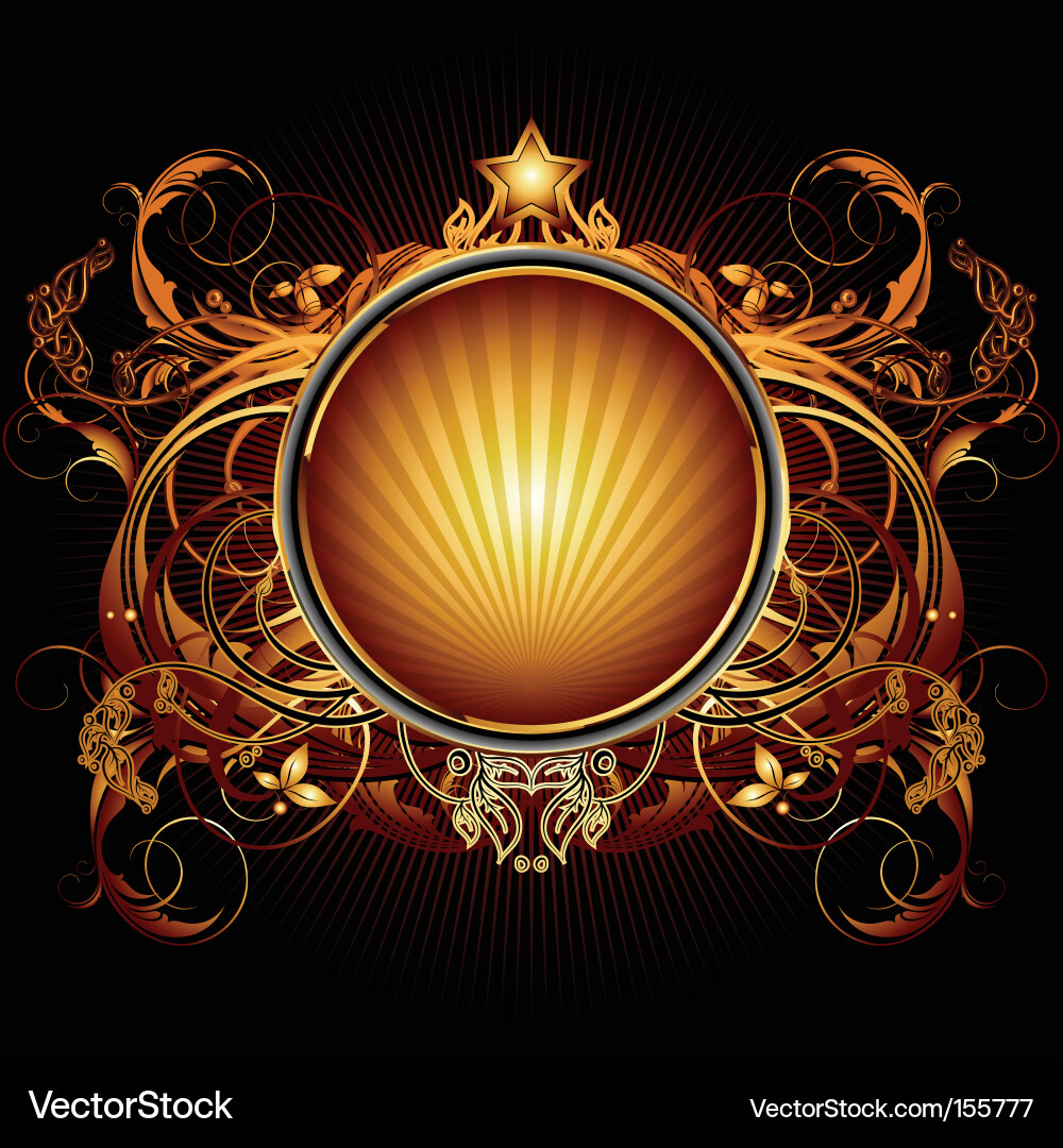 Ornate Shield Decoration Vector Image
