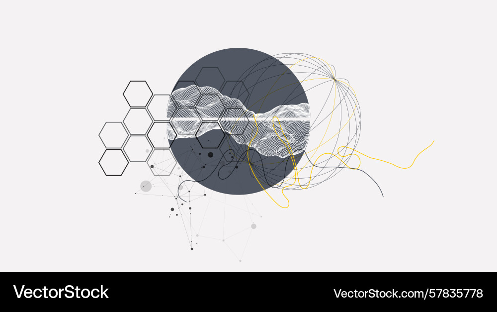 Abstract wireframe background modern science Vector Image