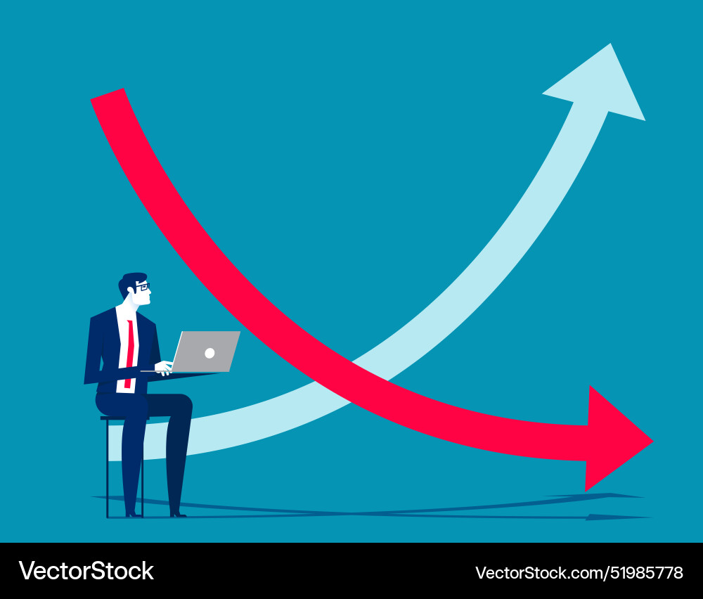 Business with inverted yield curve Vector Image