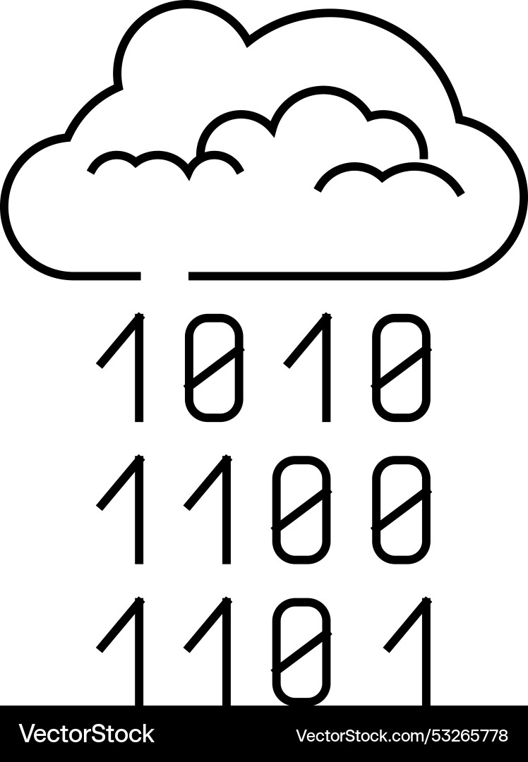 Cloud computing business process line icon Cloud computing business process line icon Vector Image
