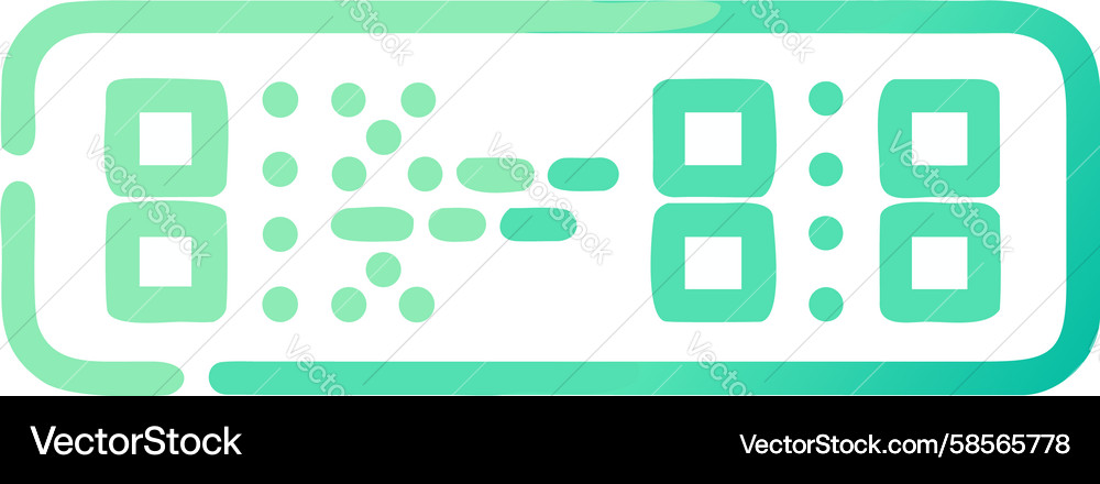 Digital Clock Icon - Segmented Display Vector Image