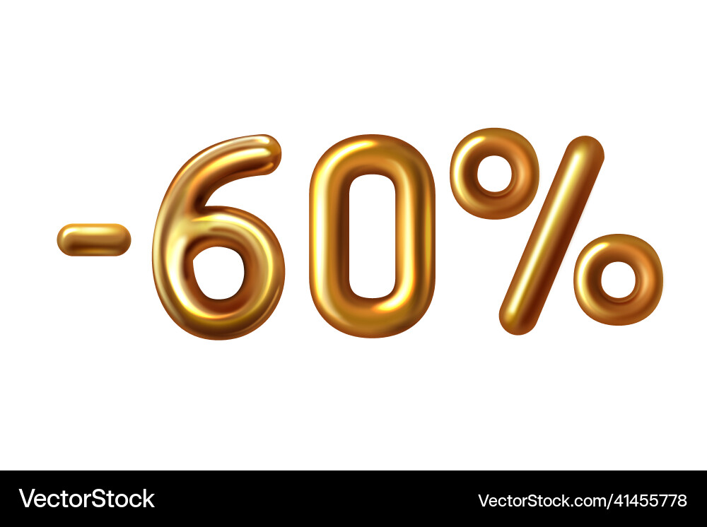 Discount Shopping realistischen goldenen Ballon minus Discount Shopping realistischen goldenen Ballon minus vektorbild