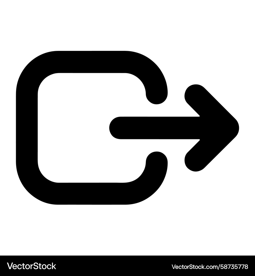 Exit Arrow Icon - Rightward Vector Image
