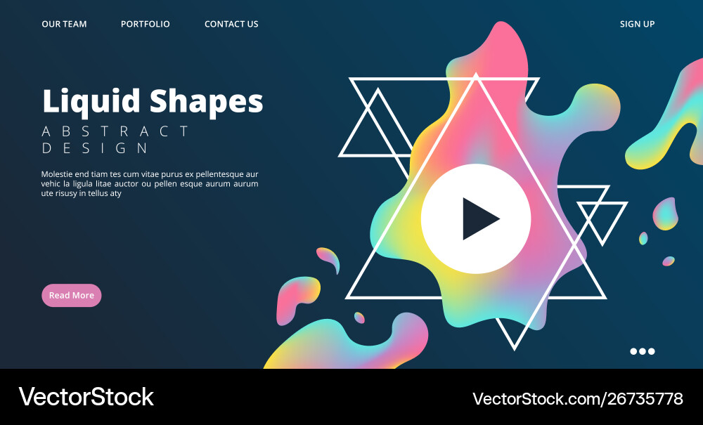 Liquid shapes web page colored dynamic style Liquid shapes web page colored dynamic style Vector Image