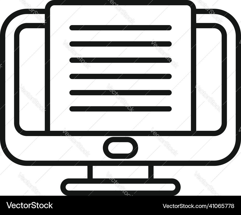 Monitor message icon outline note text Monitor message icon outline note text vector image