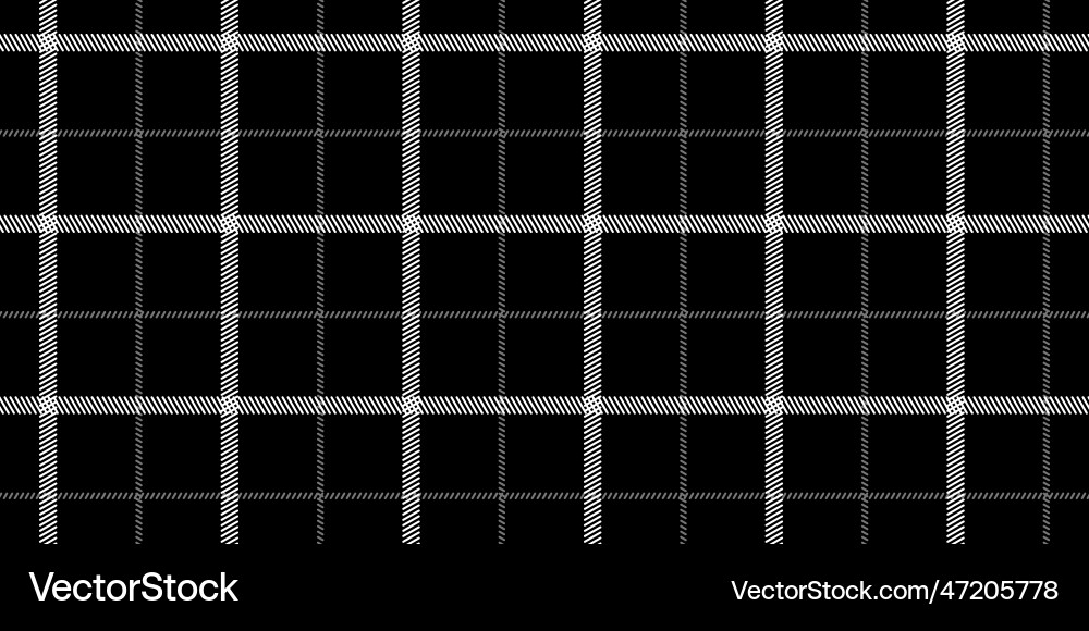 Windowpane plaid black and white seamless pattern vector image