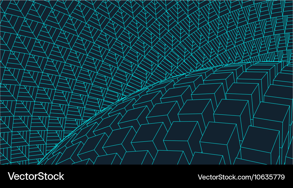 Abstract 3d illuminated distorted mesh sphere vector image