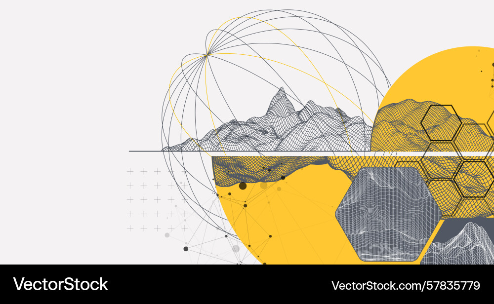 Abstract wireframe background modern science Vector Image