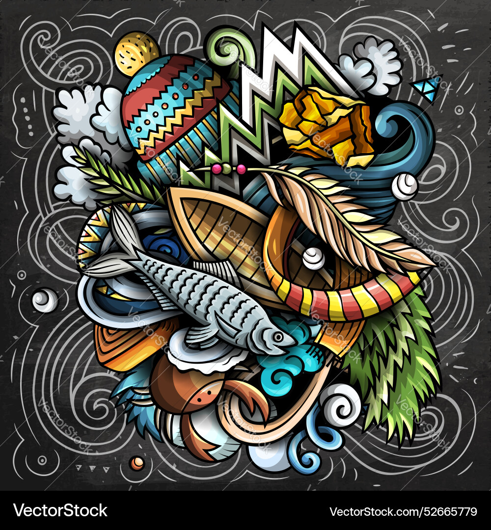 Alaska hand drawn cartoon doodle Alaska hand drawn cartoon doodle vector image