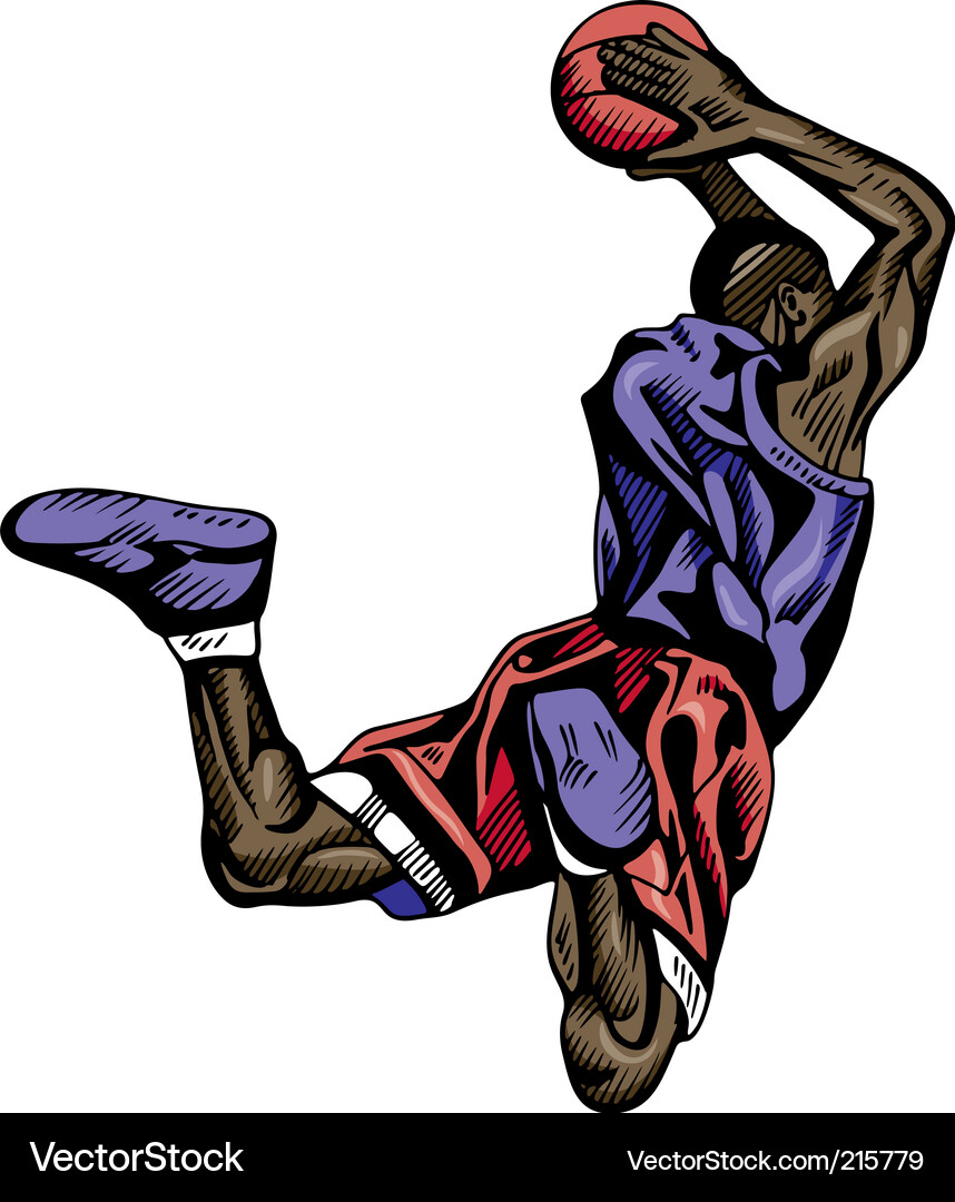Basketball Player in Action Vector Image