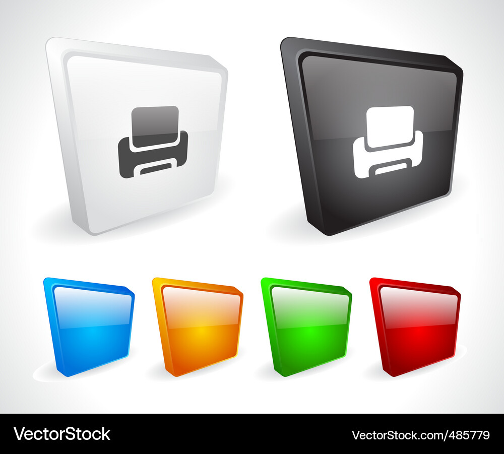 Color 3d buttons for web Vector Image
