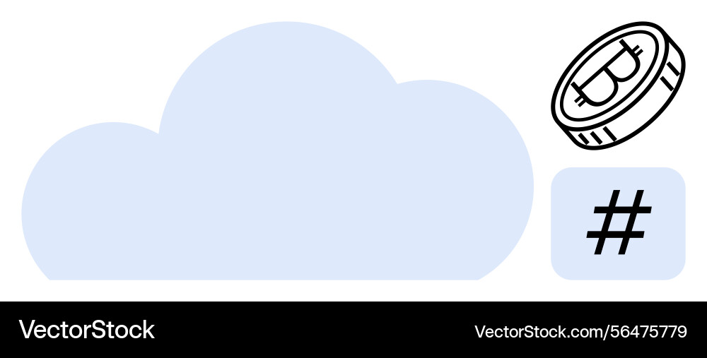 Cryptocurrency and cloud computing concept Cryptocurrency and cloud computing concept vector image