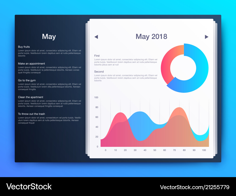 Dashboard infographic template with modern design Dashboard infographic template with modern design vector image