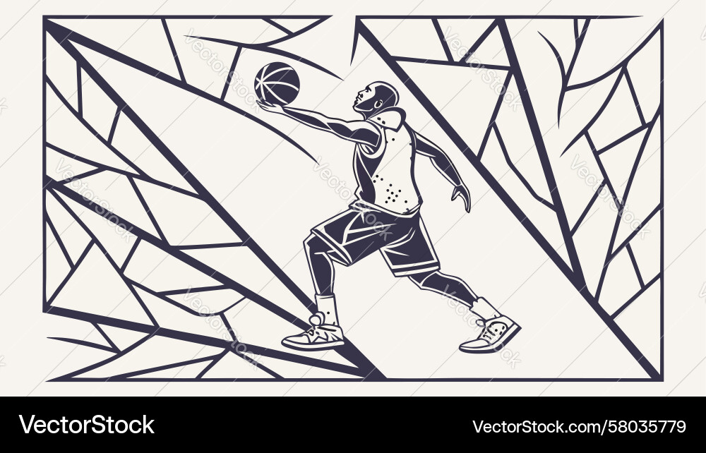 Dynamic Basketball Player - Action Lines Vector Image