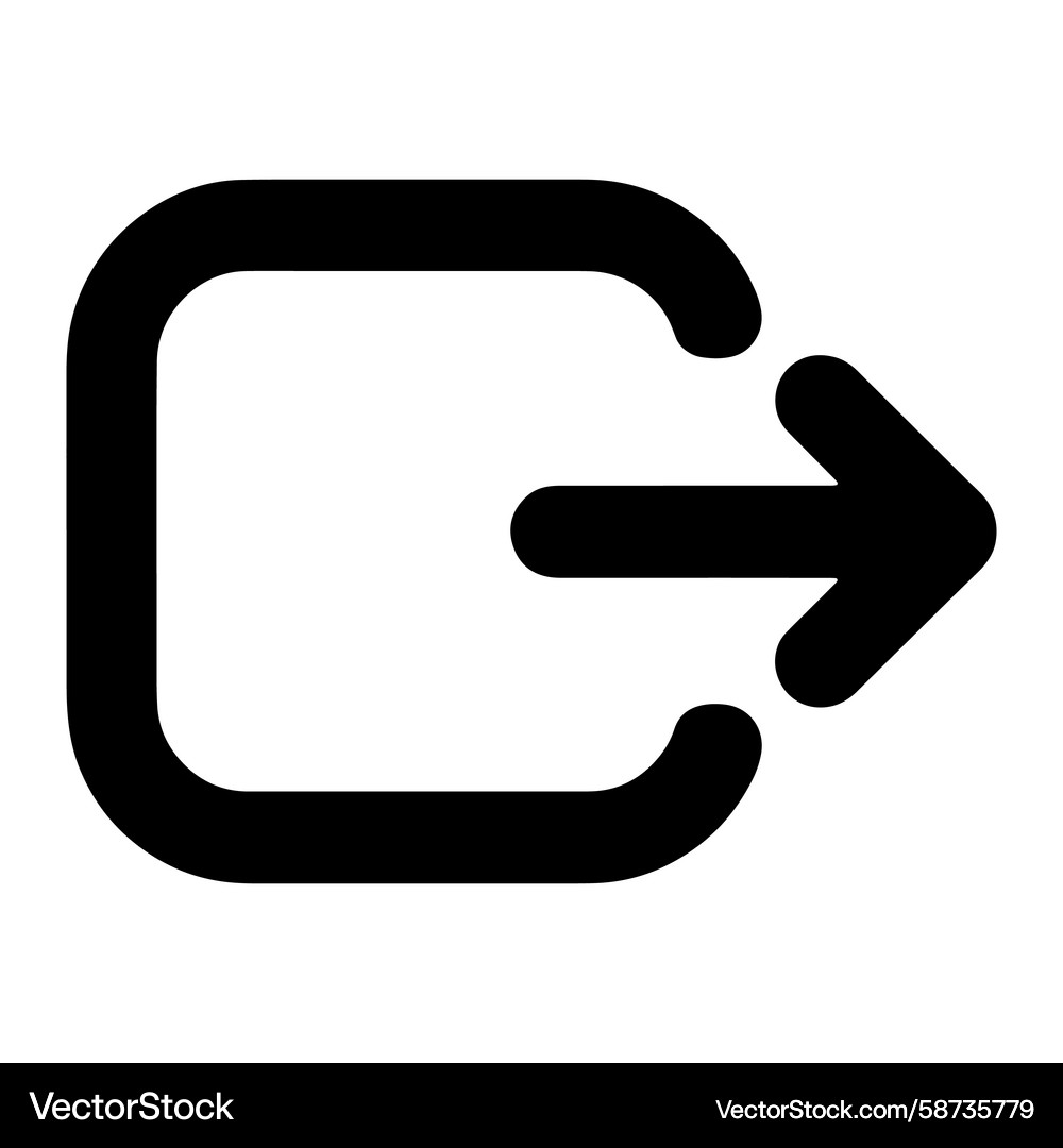 Exit Arrow Icon - Logout Symbol Vector Image