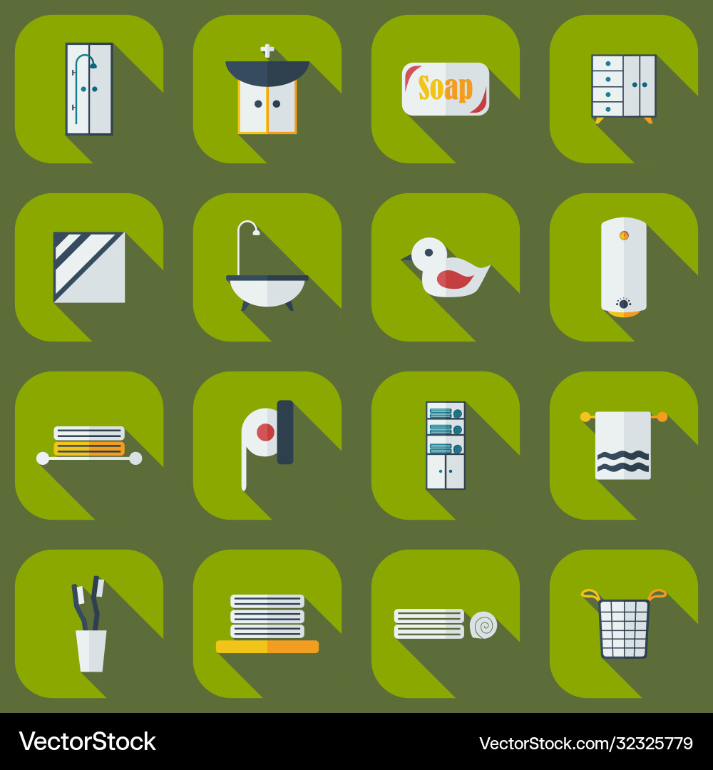 Flat concept set modern design with shadow Flat concept set modern design with shadow Vector Image