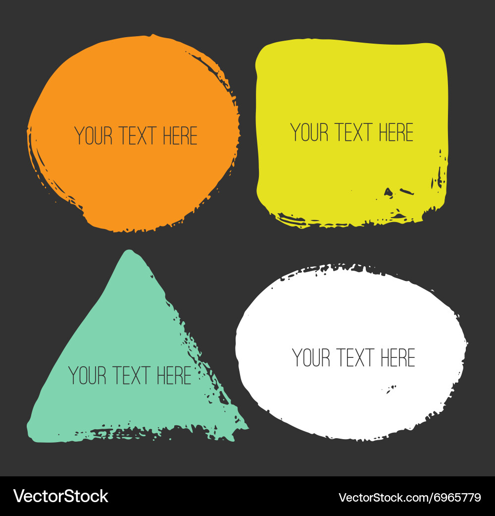 Grunge Shape Set - Retro Background Vector Image