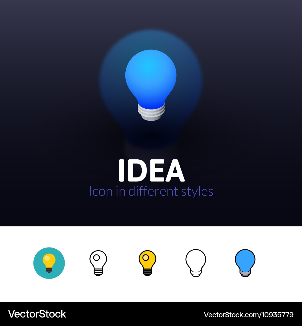 Idea icon in different style Vector Image