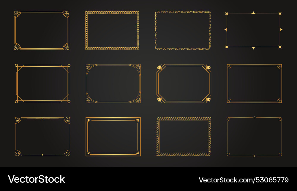 Luxury Gold Frames & Borders Royalty Free Vector Image