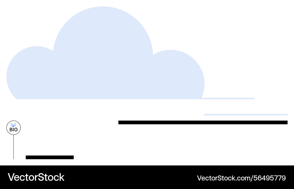 Minimalist cloud design with text lines and bio Minimalist cloud design with text lines and bio vector image