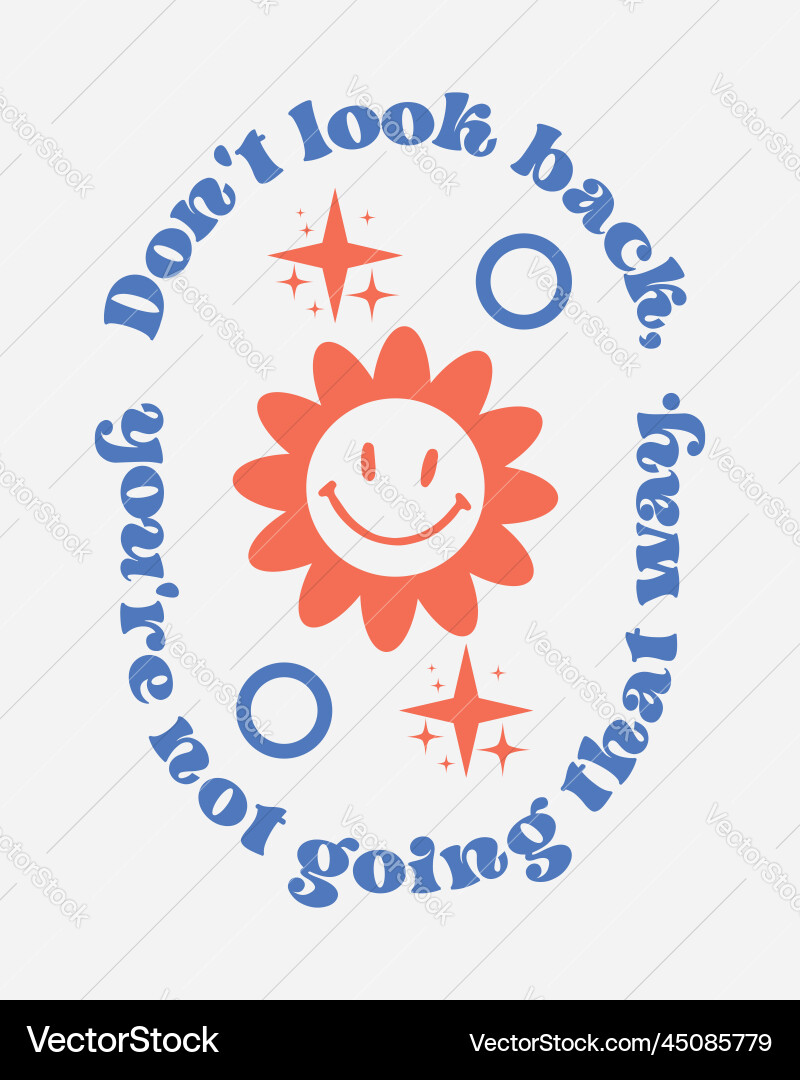Rückblick auf inspirierende Zitat retro groovy Rückblick auf inspirierende Zitat retro groovy vektorbild