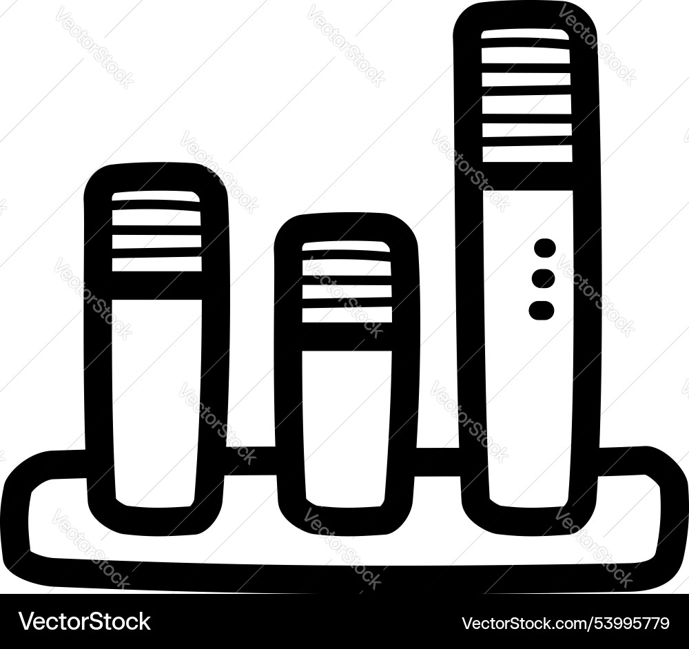 Stacked column chart - graph and icons vector image