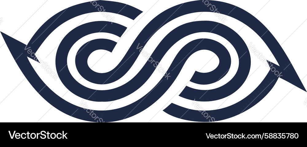 Abstract intertwined loops symmetrical pattern Vector Image