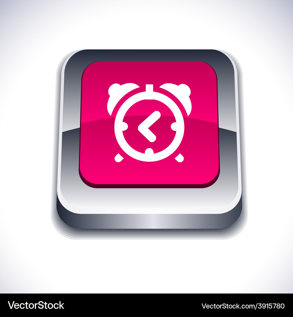 Alarm-clock 3d button Vector Image