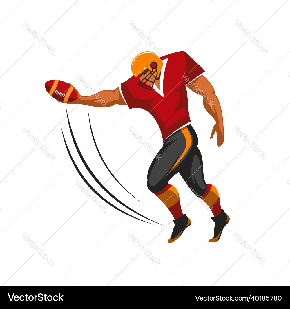 American Football Quarterback Spieler trifft Ball American Football Quarterback Spieler trifft Ball vektorbild