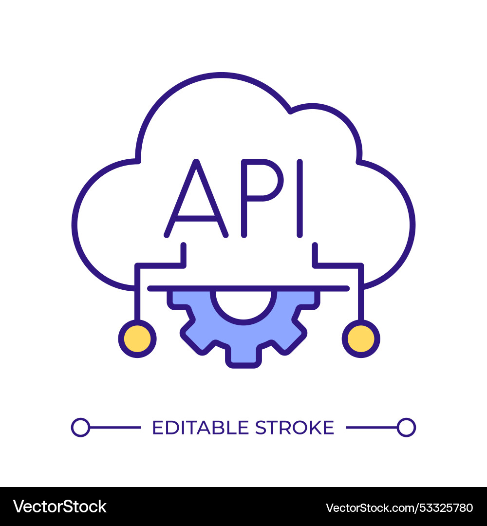 Api security rgb color icon Vector Image