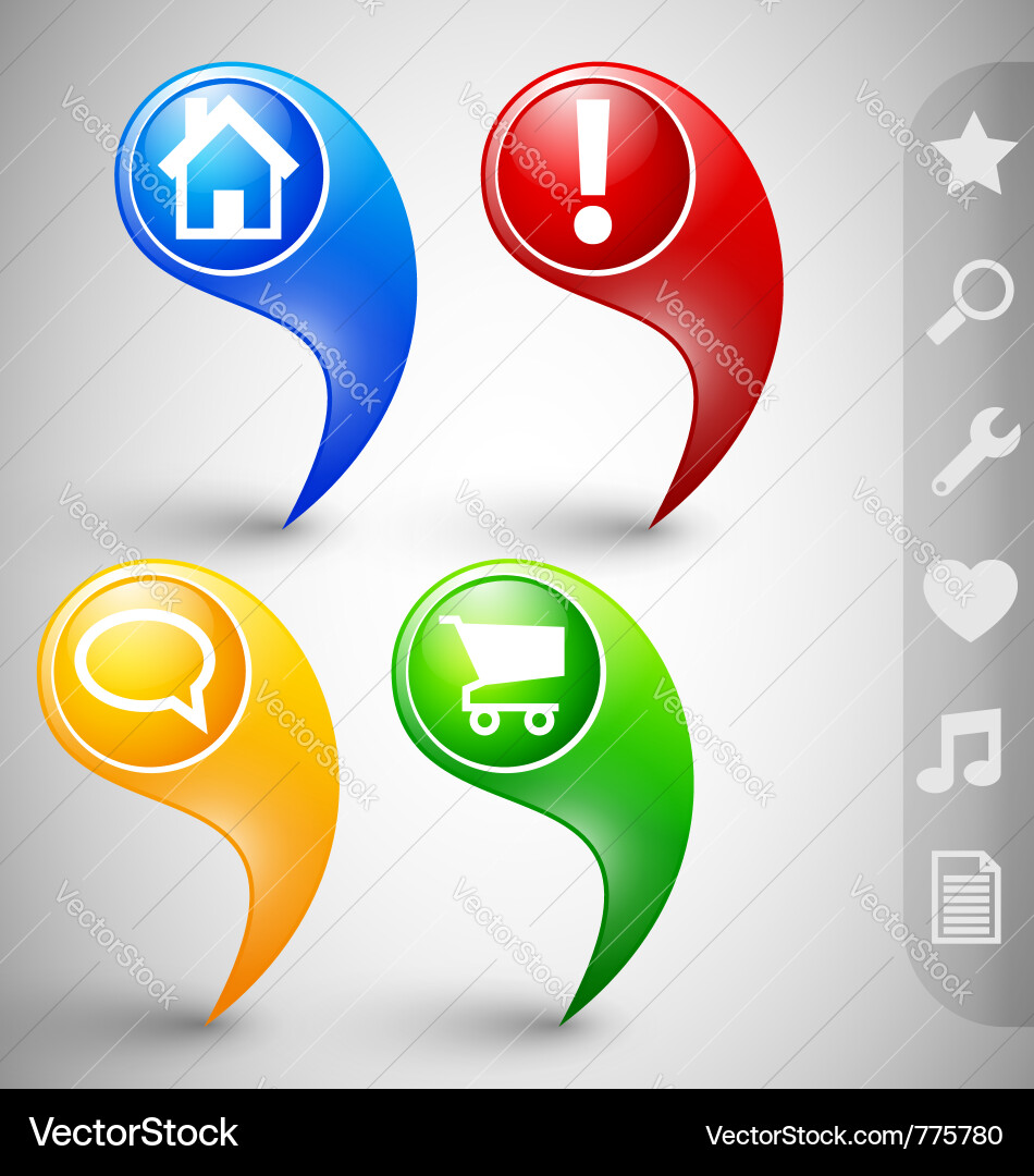 Colorful pointers vector image