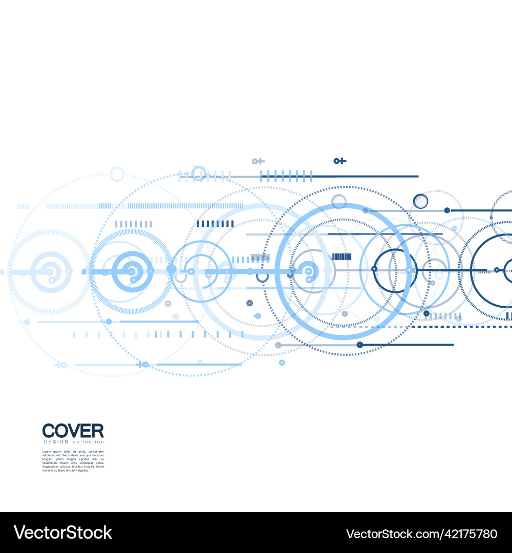 Connected Circles & Lines Background Vector Image