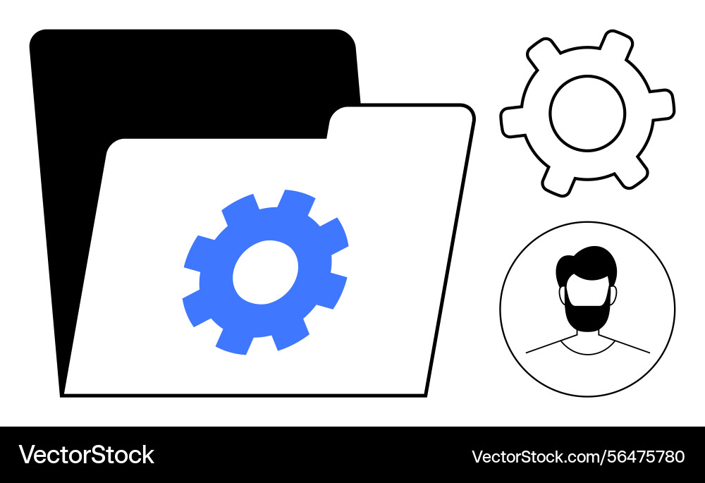 Digital file management with user profile Digital file management with user profile vector image