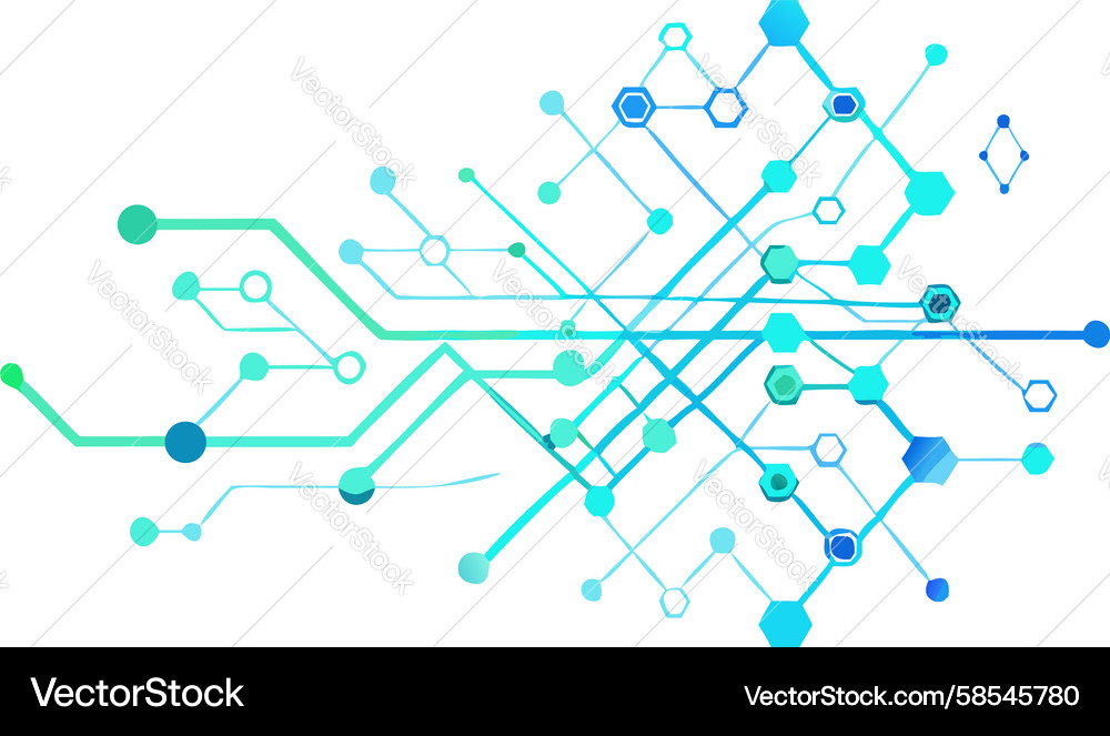 Digital Network Lines & Dots Vector Image
