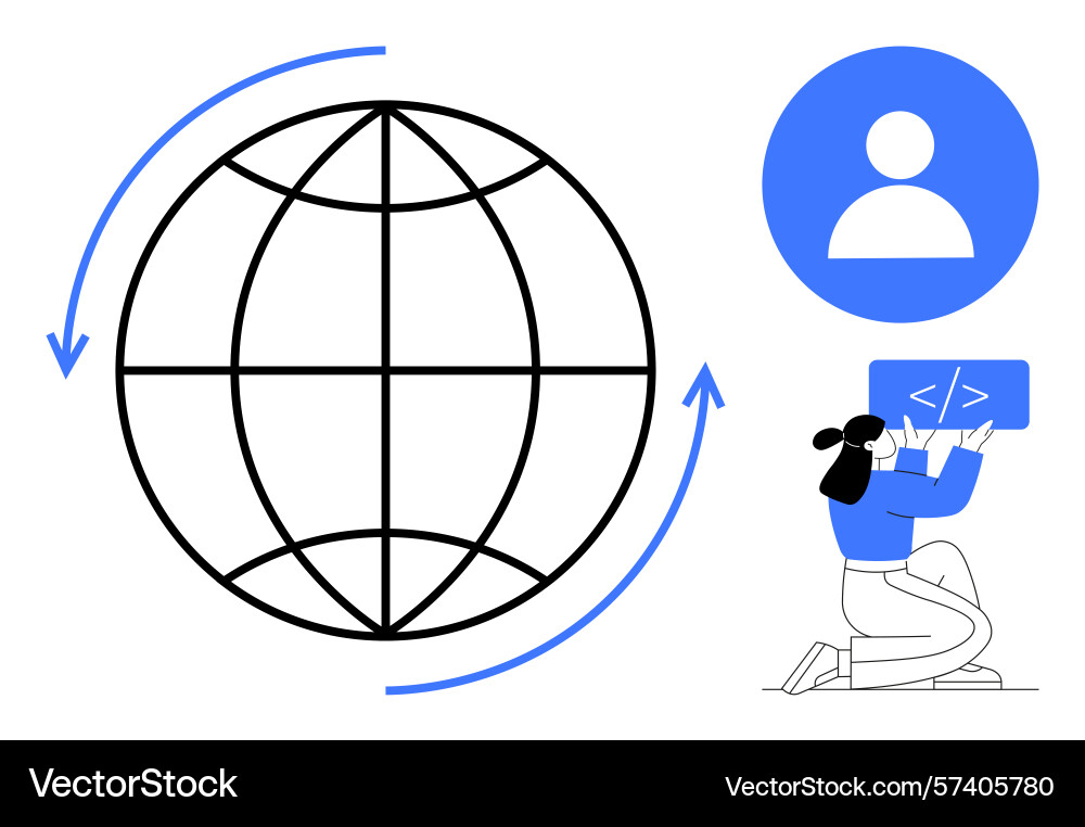 Global connectivity with coding and user-centric Global connectivity with coding and user-centric vector image