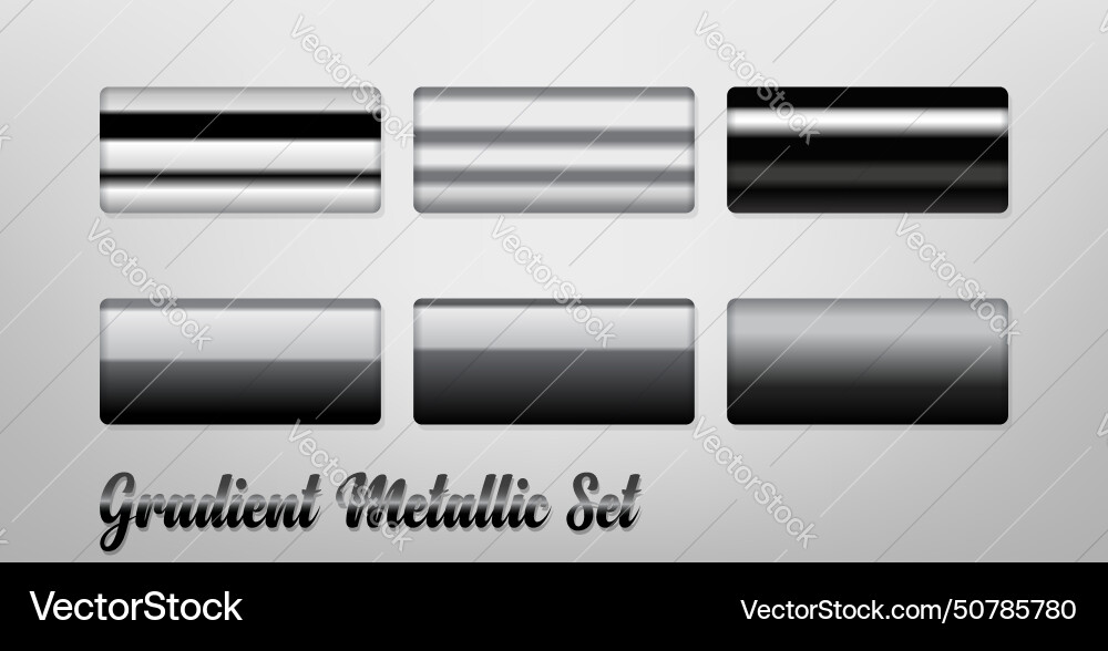 Gradient metallic color set easy to copy Gradient metallic color set easy to copy Vector Image