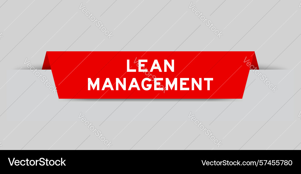 Red color inserted label with word lean Red color inserted label with word lean Vector Image