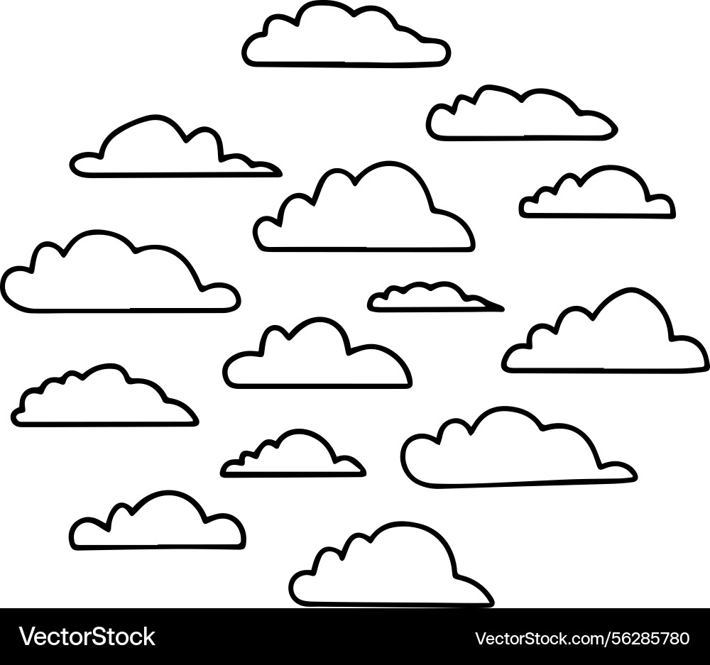 Set of cloud icons in a grid layout Set of cloud icons in a grid layout Vector Image