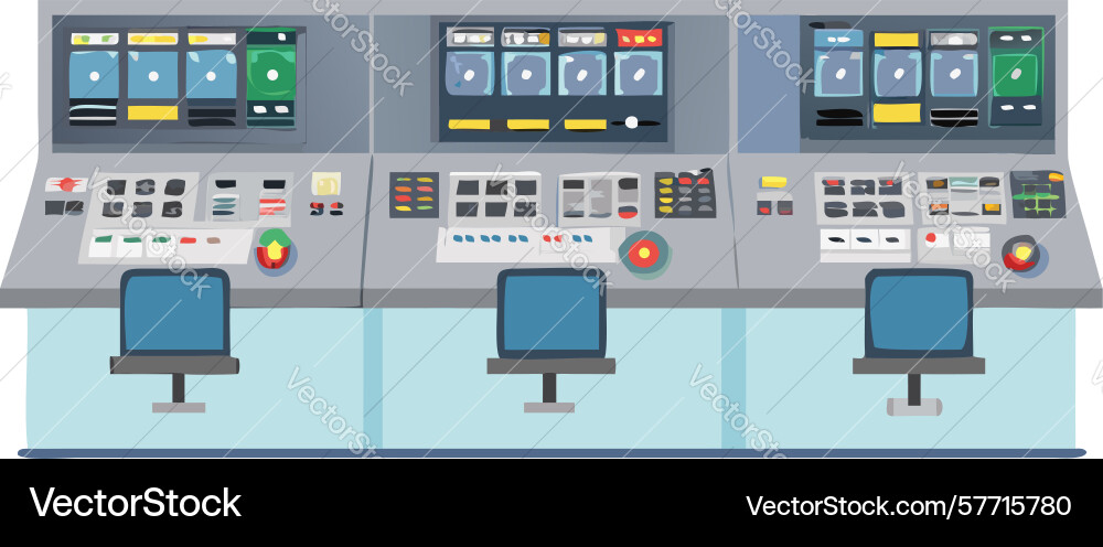 Ship operations command center design generative vector image