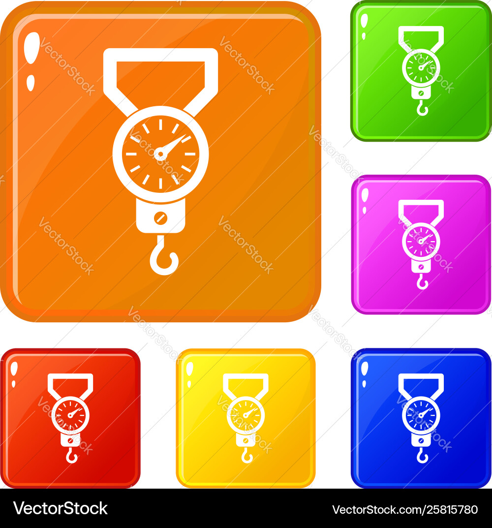 Spring scale icons set color Spring scale icons set color vector image