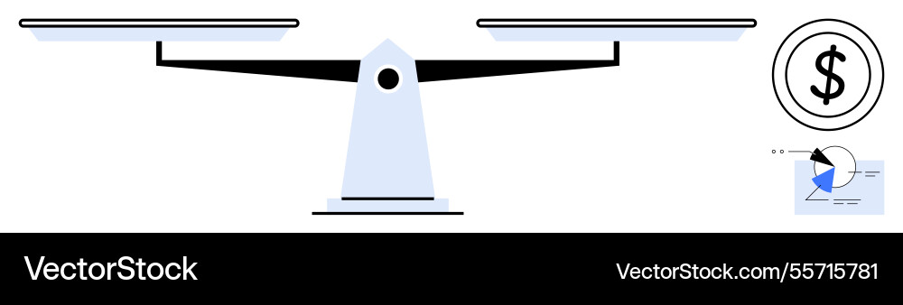 Balanced scale depicting value comparison Balanced scale depicting value comparison vector image