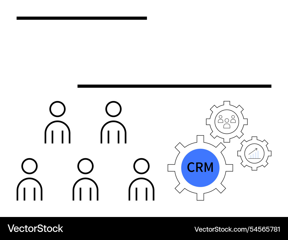 Conceptual diagram of crm integration with user Conceptual diagram of crm integration with user vector image