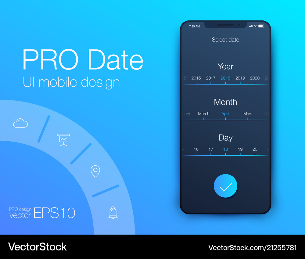 Date application ui design concept Date application ui design concept vector image