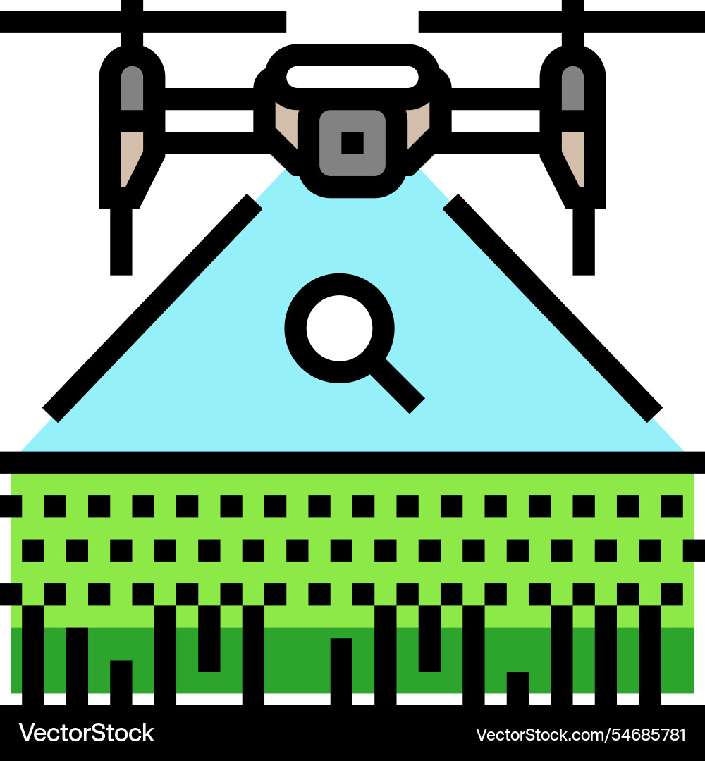Drone for crop monitoring color icon Drone for crop monitoring color icon Vector Image