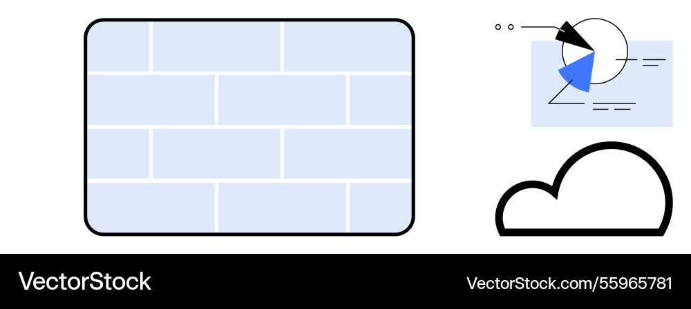 Firewall protection concept with analytics data Firewall protection concept with analytics data vector image