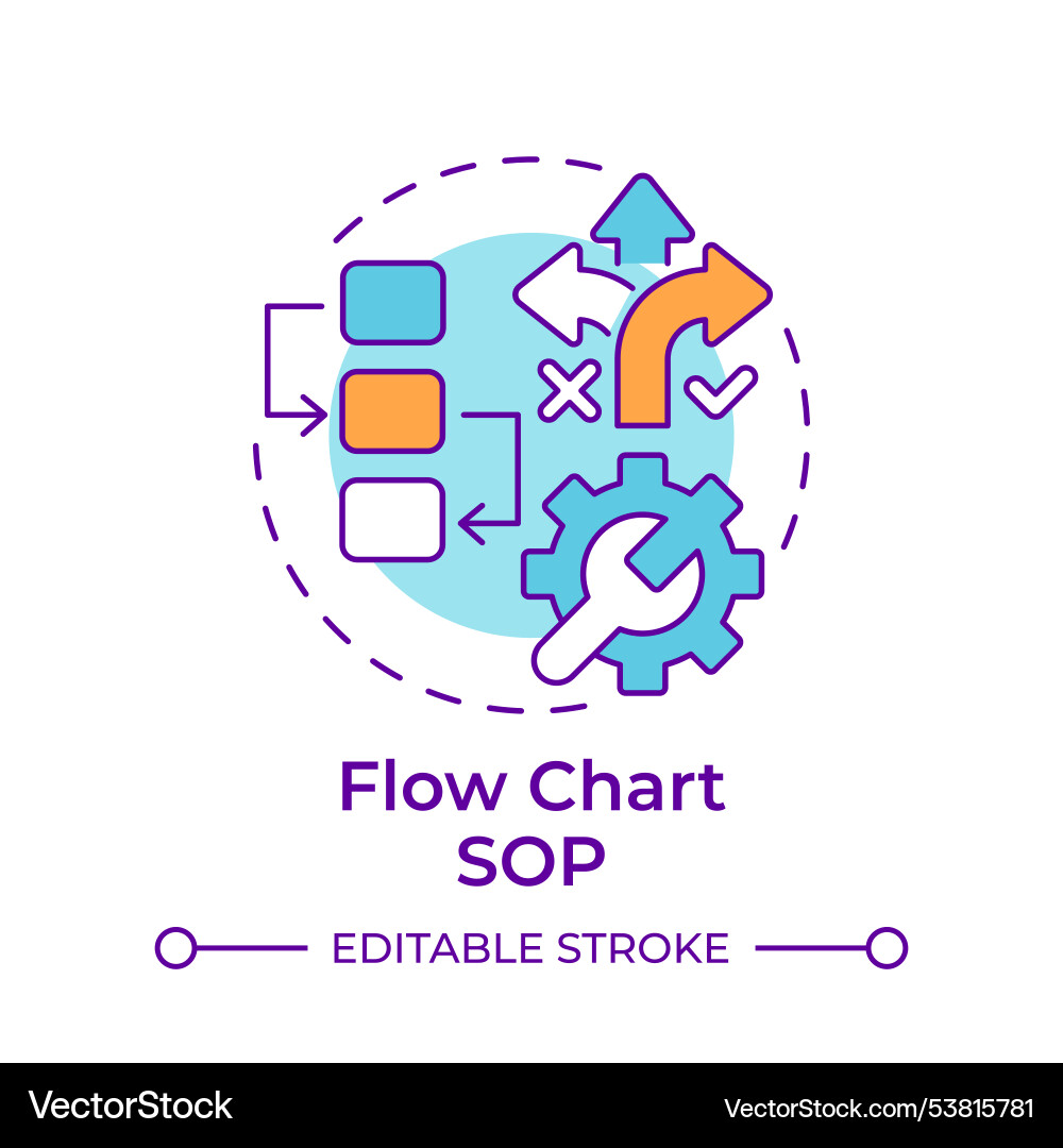 Flow chart sop multi color concept icon Flow chart sop multi color concept icon vector image