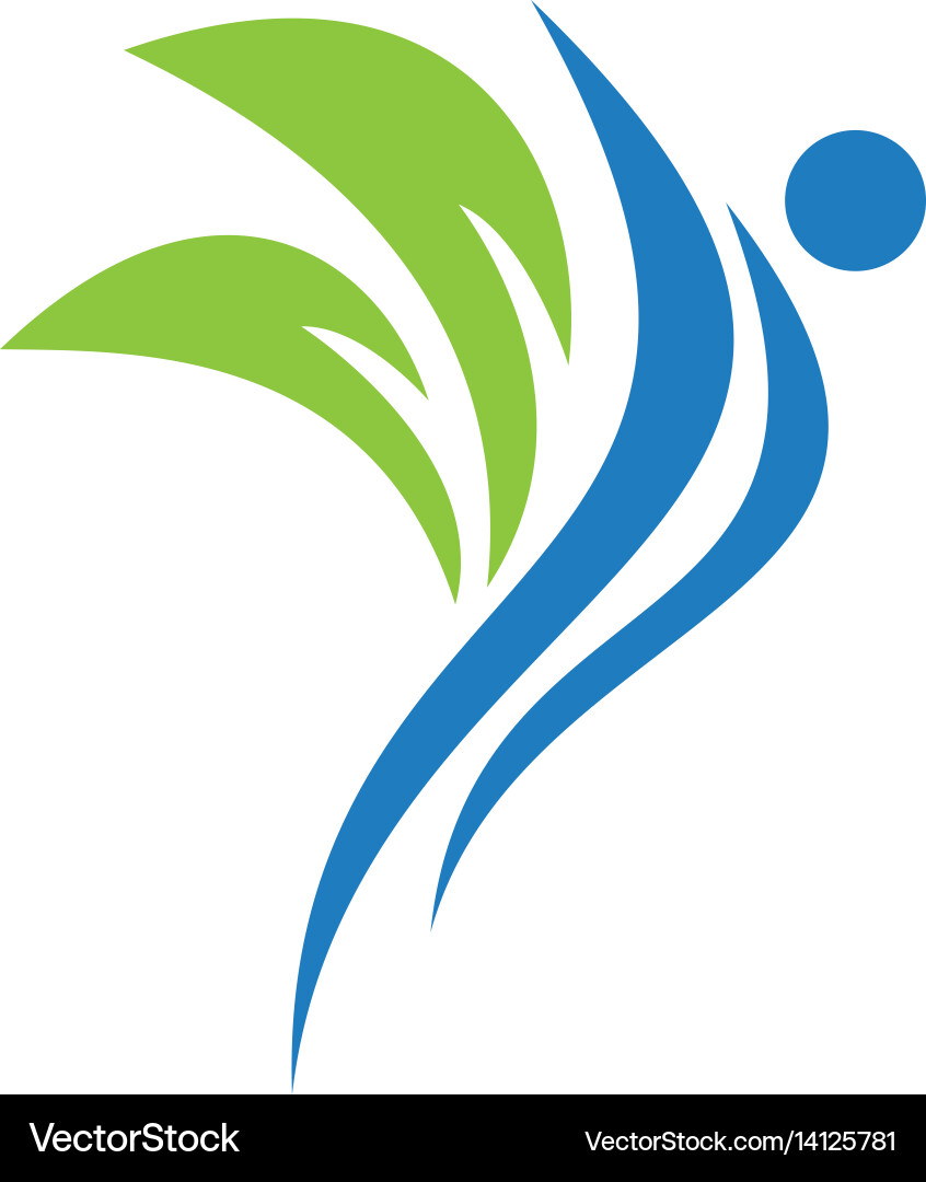 Ganzheitliches Gesundheits- und Wellness-Logo Vektorbild
