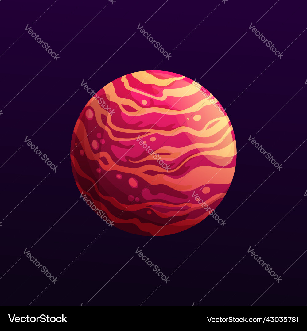 Mysterious red space planet with stripes mars Mysterious red space planet with stripes mars vector image
