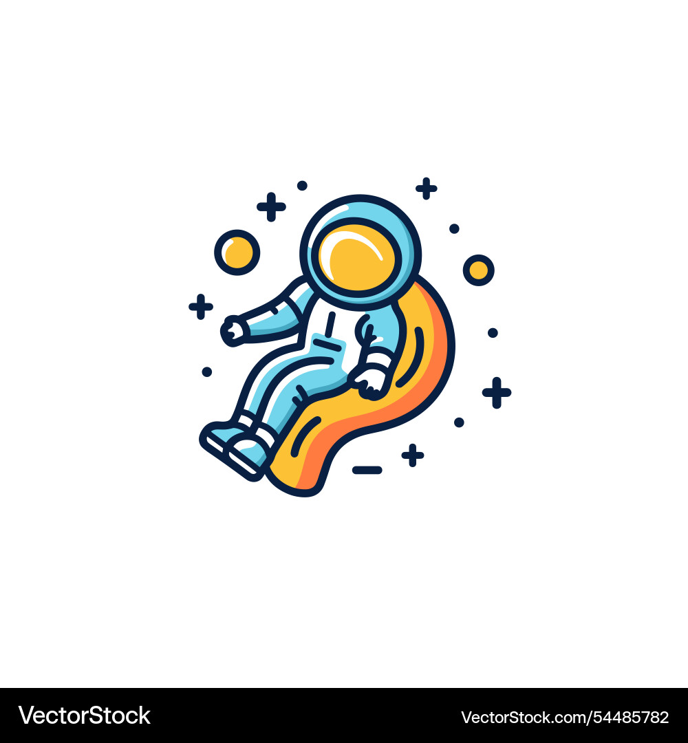 Astronaut floating in a colorful cosmic background Vector Image