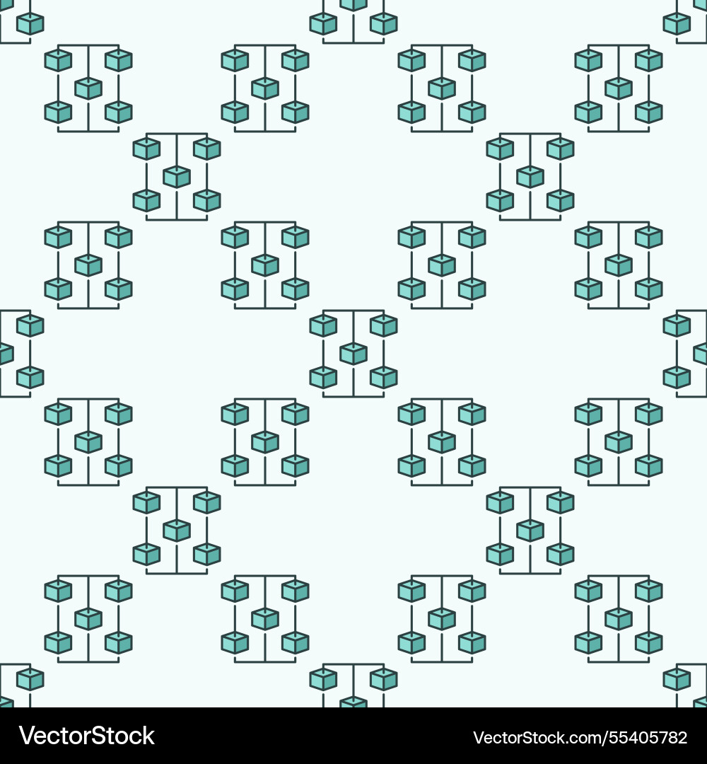 Blockchain blue seamless pattern - block chain Blockchain blue seamless pattern - block chain vector image